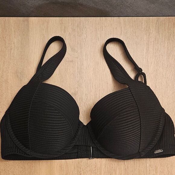 Victoria's Secret PINK Ribbed Black Push Up Bikini Swim Top - Picture 7 of 7